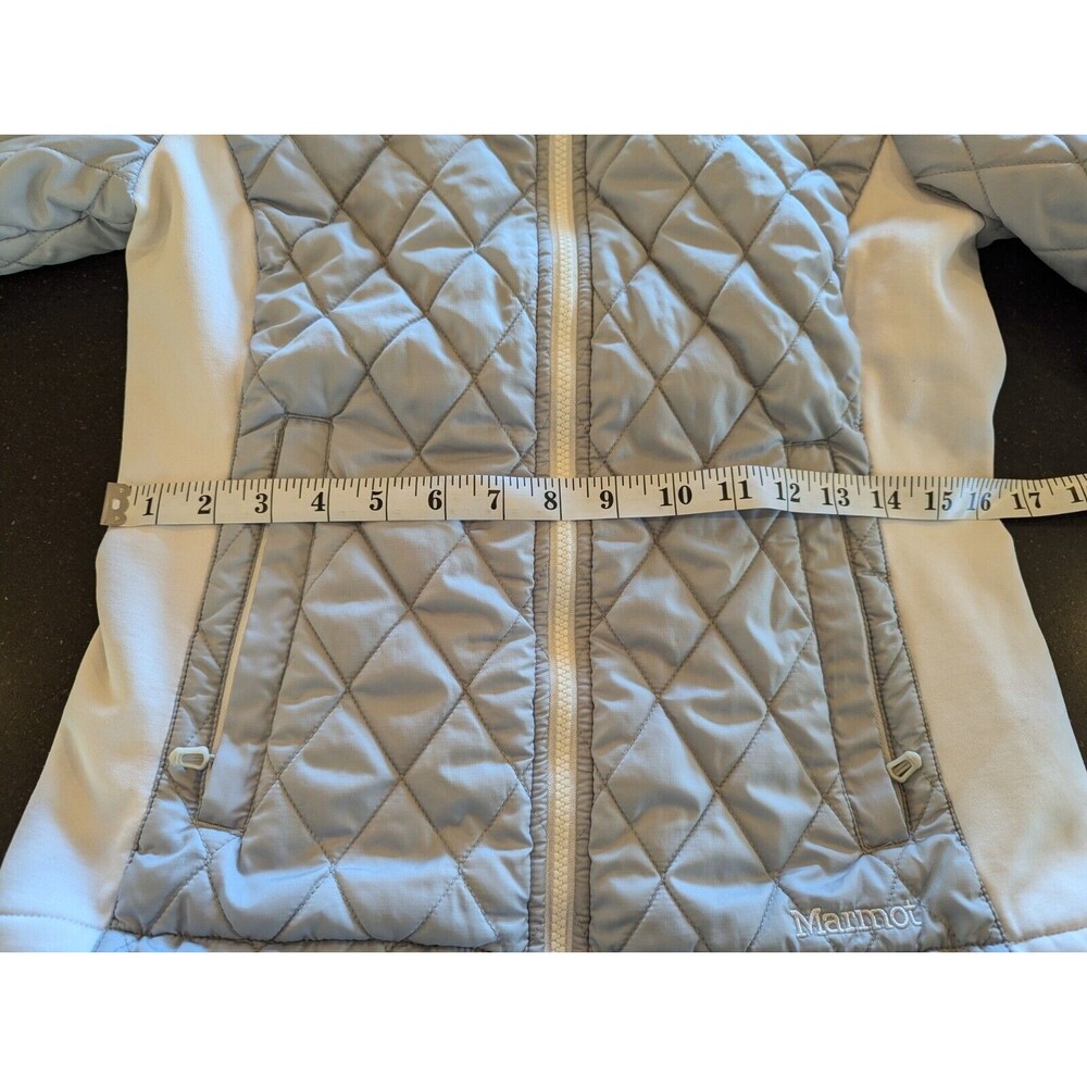 Marmot Quilted Insulated Winter Jacket Ski Snow Gray White Puffer Women's Small - Picture 7 of 12